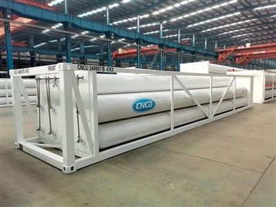 CNG Tube Skid Trailer 40ft Gas Tube Bundle Skid Container Trailer For Cng Station